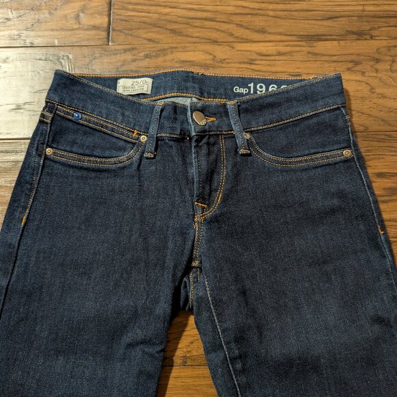 Gap stirrup jeans low rise dark wash denim size 25, 0 regular - Picture 3 of 14